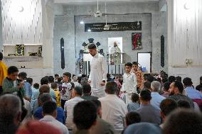 Muslims Perform The Prayers Of Eid Al-Adha.
