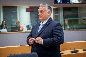 Viktor Orban PM Of Hungary At The European Council