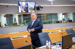 Viktor Orban PM Of Hungary At The European Council