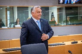 Viktor Orban PM Of Hungary At The European Council