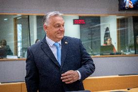 Viktor Orban PM Of Hungary At The European Council