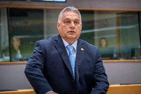 Viktor Orban PM Of Hungary At The European Council