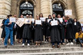 Clerks Protest In Front Of The Palais De Justice - Paris