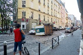 Aftermath Of The Third Night Of Violent Protest In Paris 14th District After 17-year-old Shot Dead By Police