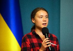 Swedish Environmental Activist Greta Thunberg Visits Kyiv To Take Part In An International Working Group For Environmental Crime