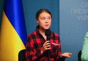 Swedish Environmental Activist Greta Thunberg Visits Kyiv To Take Part In An International Working Group For Environmental Crime