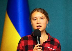 Swedish Environmental Activist Greta Thunberg Visits Kyiv To Take Part In An International Working Group For Environmental Crime