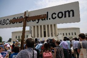 Demonstrators At Supreme Court After Student Loan Debt Ruling