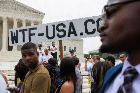 Demonstrators At Supreme Court After Student Loan Debt Ruling