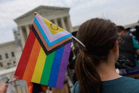 Demonstrators At Supreme Court After Student Loan Debt Ruling