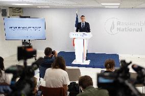 Jordan Bardella gives a press conference - Paris