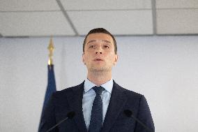 Jordan Bardella gives a press conference - Paris
