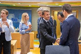 Emmanuel Macron President Of The Republic Of France At The European Council