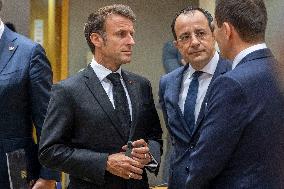 Emmanuel Macron President Of The Republic Of France At The European Council