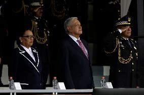 President Of Mexico Lopez Obrador Presides Over The 4th. National Guard Anniversary