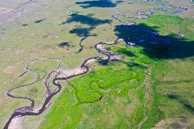 CHINA-INNER MONGOLIA-MERGEL GOL RIVER-SCENERY (CN)