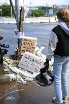 Tribute to the teenager killed near place Nelson Mandela - Nanterre