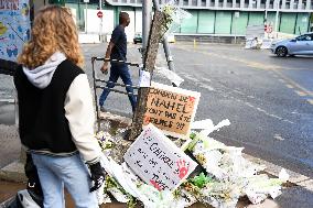 Tribute to the teenager killed near place Nelson Mandela - Nanterre