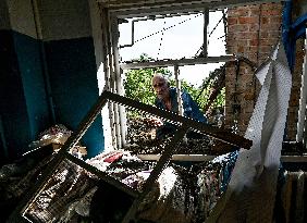 Aftermath of night shelling of Kushugum village in Zaporizhzhia by Russian army