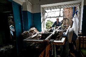 Aftermath of night shelling of Kushugum village in Zaporizhzhia by Russian army