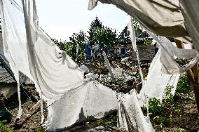 Aftermath of night shelling of Kushugum village in Zaporizhzhia by Russian army