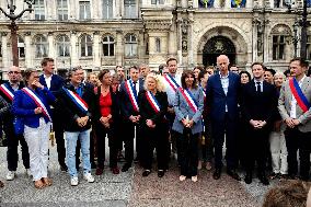 Gathering In Front Of The Town Hall Of Paris