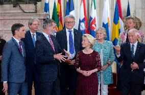 King Felipe Receives Members of The EU Commissioners - Madrid