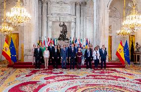 King Felipe Receives Members of The EU Commissioners - Madrid