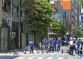 Investigation of suspected gas explosion in Tokyo