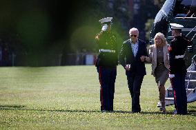 US President Joe Biden Arrives At Fort Lesley - Washington