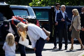 US President Joe Biden Arrives At Fort Lesley - Washington