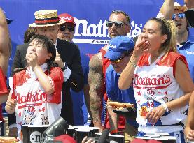 Hot dog eating contest in N.Y.