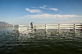 Wular View Point Submerged Due To Increase In Water Level