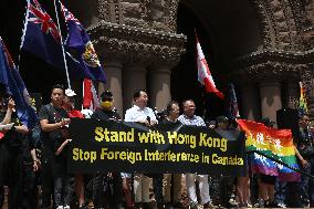 Chinese Canadians Protest For The Freedom Of Hong Kong And Against Chinese Political Interference In Canada