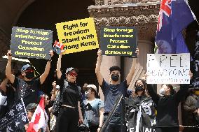 Chinese Canadians Protest For The Freedom Of Hong Kong And Against Chinese Political Interference In Canada