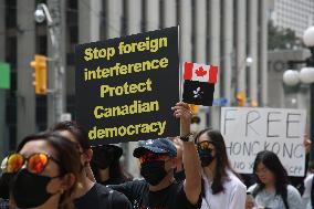 Chinese Canadians Protest For The Freedom Of Hong Kong And Against Chinese Political Interference In Canada