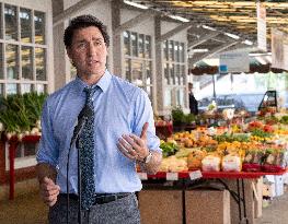 Trudeau Visits A Market - Quebec