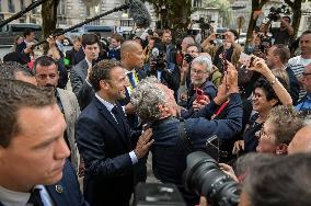 President Macron Visits Pau