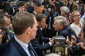 President Macron Visits Pau