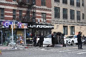 Several Vehicles Involved In Accident In Manhattan New York Monday Morning