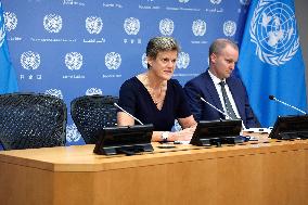 UN Security Council President For The Month Of July Press Conference In New York City