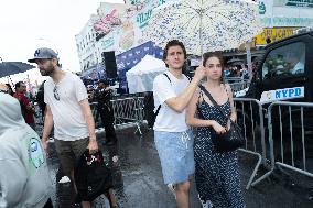 Independence Day Crowds In Coney Island Rain