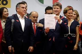 Enrique De La Madrid Registers As A Candidate For The Presidency Of Mexico