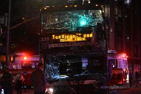 MTA Bus And Tour Bus Accident In Manhattan, New York City