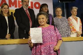 Senator Beatriz Paredes Registers As Candidate For The Presidency Of Mexico