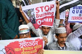 Muslims Protest Against Sweden Quran Burning In Dhaka