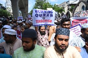 Muslims Protest Against Sweden Quran Burning In Dhaka