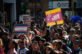 Colombian Trans Community Members Demonstrations for Integral Trans Law