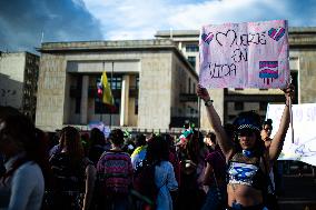Colombian Trans Community Members Demonstrations For Integral Trans Law