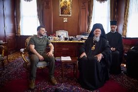 Volodymyr Zelensky Visits Patriarch Bartholomew I - Istanbul